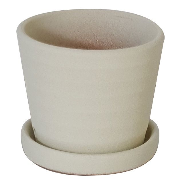 Pot Mini Ribbed w/att Saucer 3x2.75 Asst