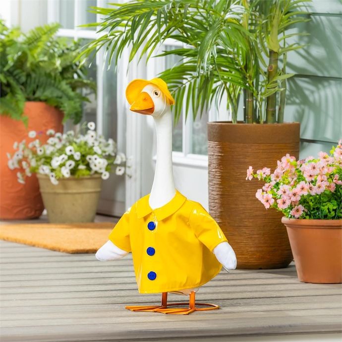 Statuary Giddy the Dressable Porch Goose Metal 21H - Statue Only (Outfits Sold Separately)