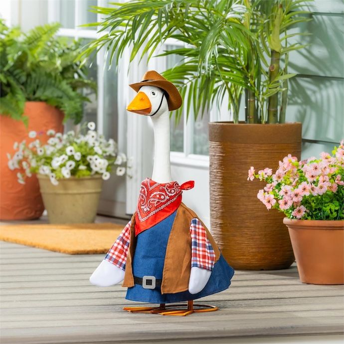 Statuary Giddy the Dressable Porch Goose Metal 21H - Statue Only (Outfits Sold Separately)