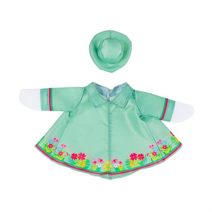 Giddy the Goose/ Glammy Flamingo Mint Garden Dress - Outfit Only