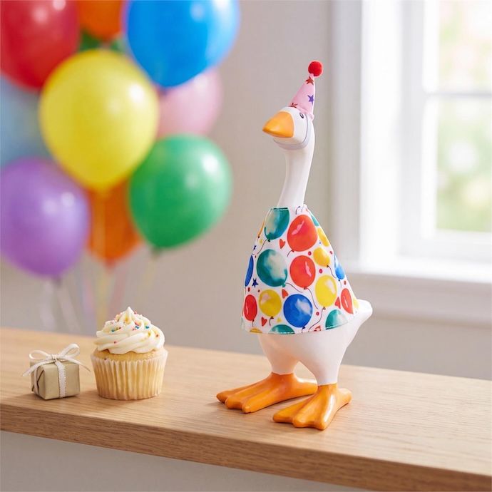 Gordy the Desktop/ Table Goose Birthday Shirt - Outfit Only