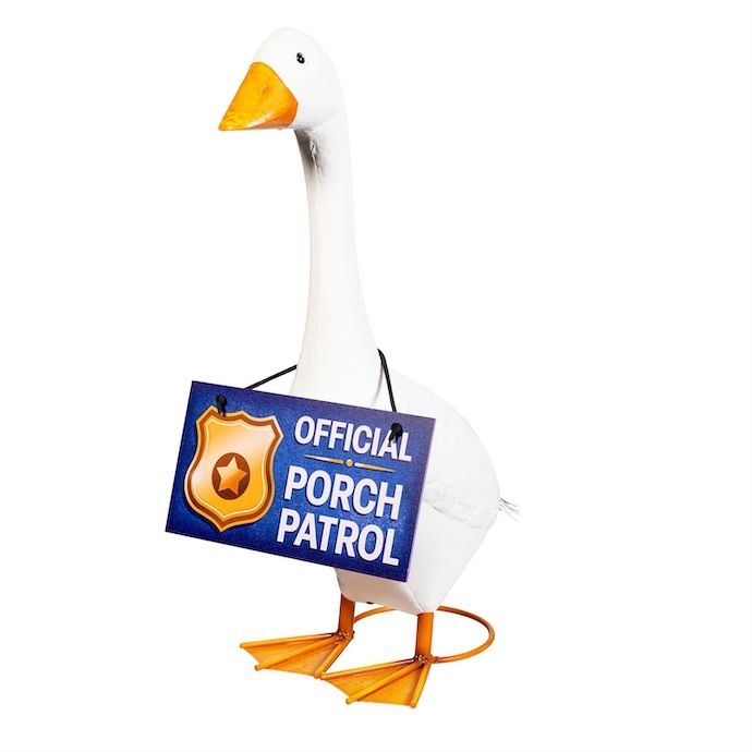 Giddy the Goose/ Glammy Flamingo Porch Patrol Sign - Sign Only