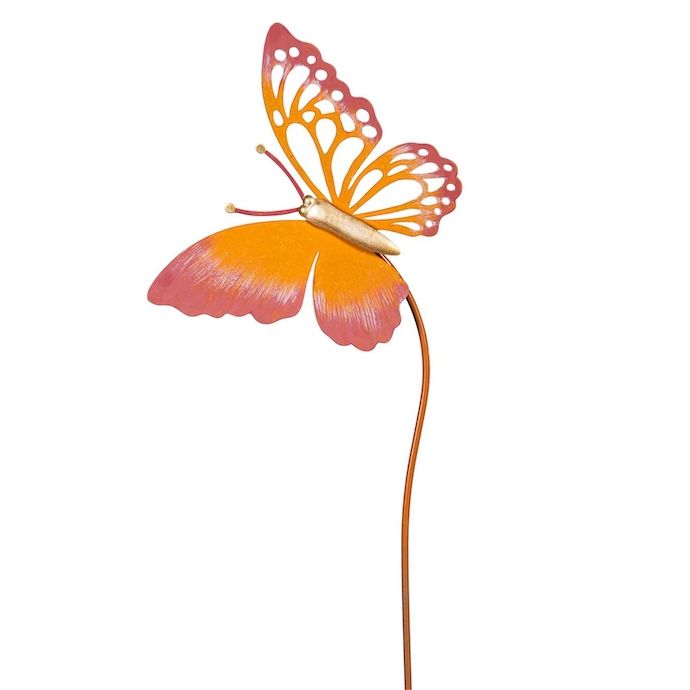 Garden Stake Butterfly Asst Metal 36H