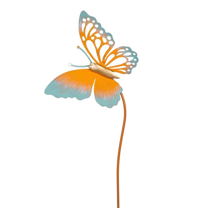 Garden Stake Butterfly Asst Metal 36H