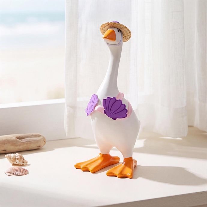 Gordy the Desktop/ Table Goose Hula Seashell Top - Outfit Only