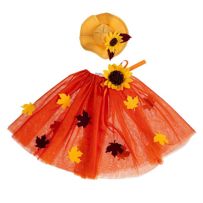 Giddy the Goose Fall Leaves Dress w/Sunflower - Outfit Only