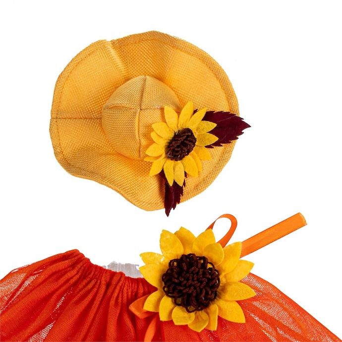 Giddy the Goose Fall Leaves Dress w/Sunflower - Outfit Only