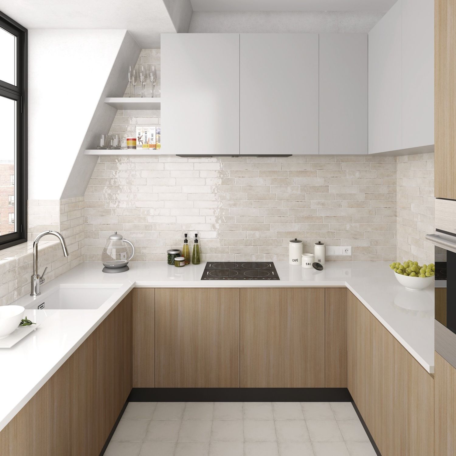 Tribeca Gypsum White Porcelain Wall Tile - 2.5 x 10 in. Tribeca Gypsum White Porcelain Wall Tile - 2.5 x 10 in.