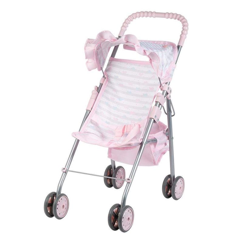 Adora PlayDate Pink Medium Shade Umbrella Doll Stroller with adjustable canopy and storage compartment.