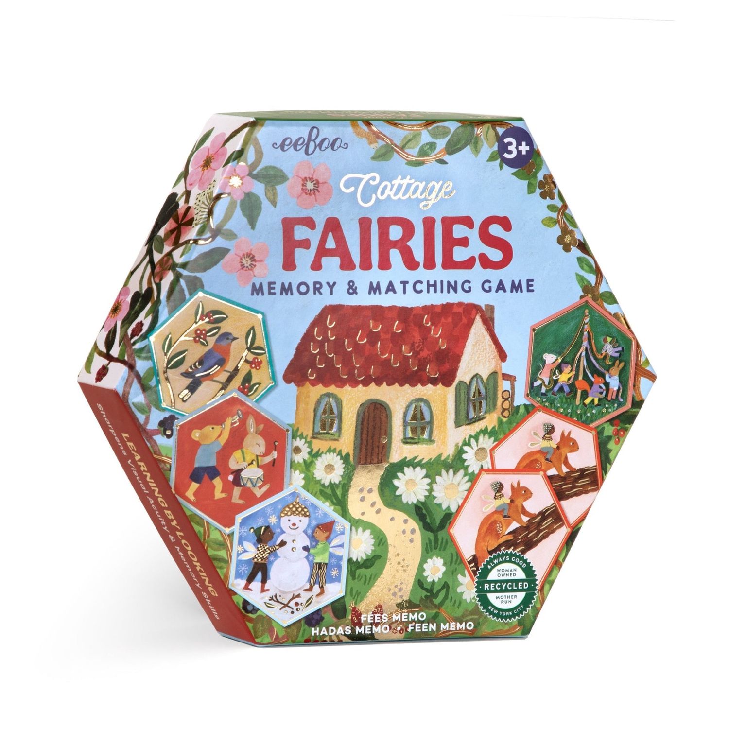 Cottage Fairies Memory &amp; Matching Game by eeBoo - Box and Illustrated Tiles​