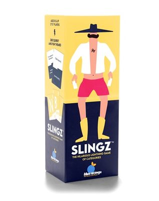 Slingz game by Blue Orange – fast-paced card game with letter and theme cards