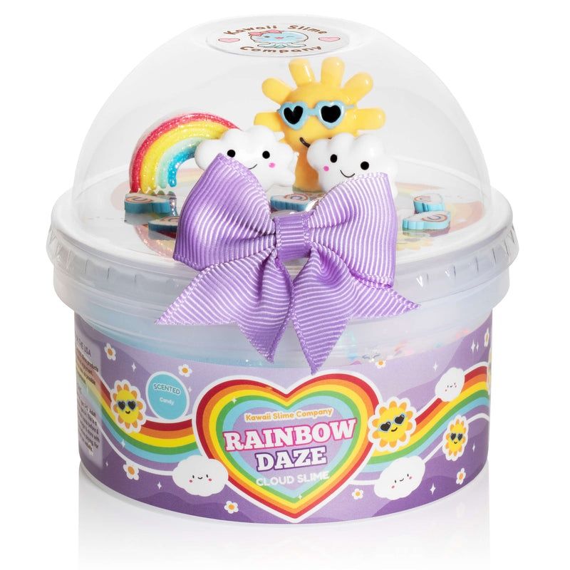Jar of Rainbow Daze Cloud Slime showcasing pastel rainbow swirls​