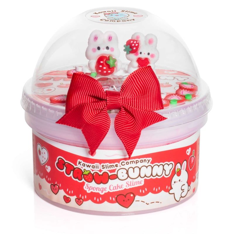 Straw-Bunny Sponge Cake Cloud Crème Slime with layered design​