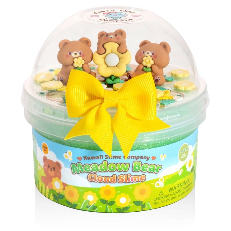 Meadow Bear Cloud Slime with flower charms and colorful sprinkles