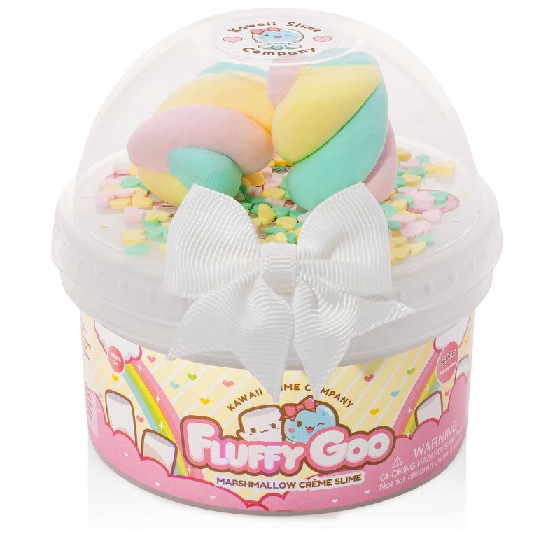 Fluffy Goo Classic Marshmallow Slime with heart sprinkles and faux swirl marshmallows​