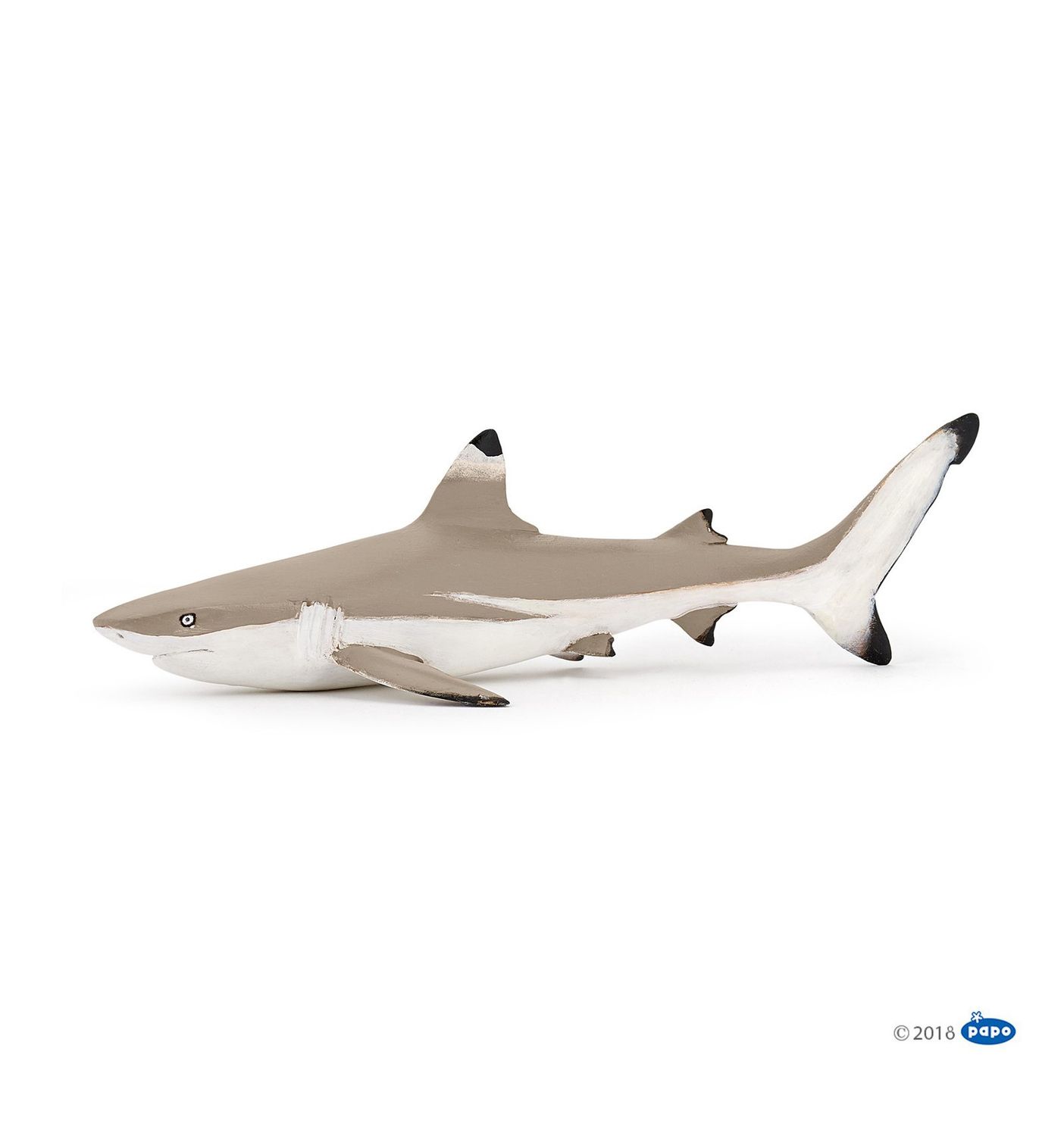 Blacktip Reef Shark figurine – realistic, hand-painted ocean predator model for educational marine play and displays