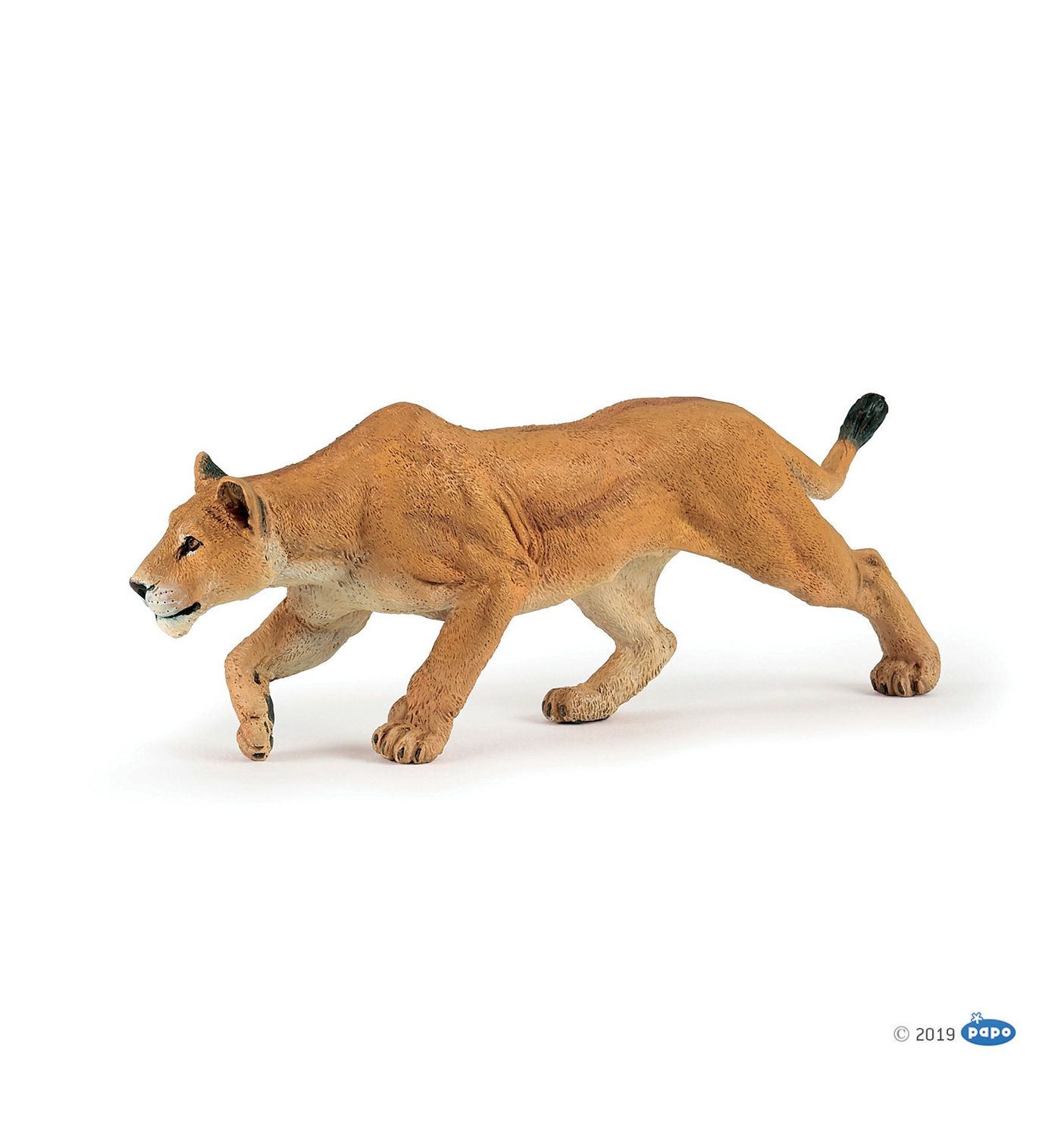 Papo Chasing Lioness figurine – detailed, hand-painted wild cat in mid-pounce pose for educational play and collectors