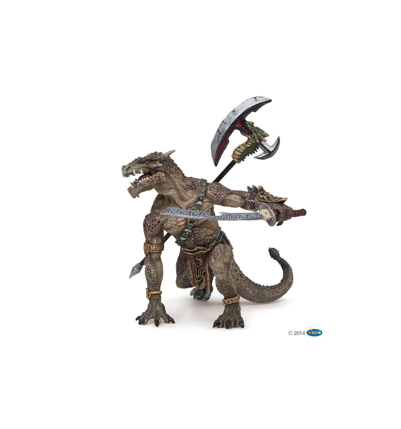 Hand-painted Papo Dragon Mutant figurine with movable jaw and weapons from the Fantasy World Collection