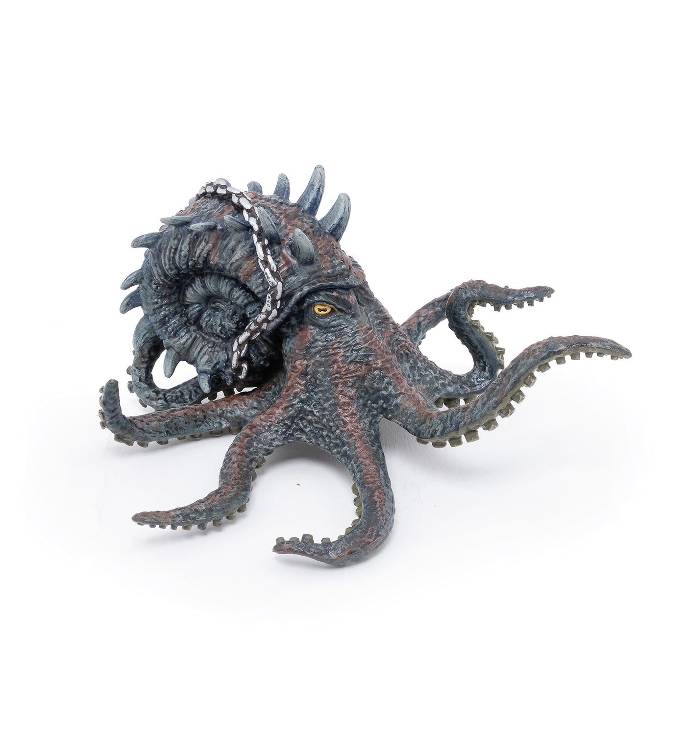 Hand-painted Papo Kraken figurine featuring coiled shell, tentacles, and rusted chain from the Fantasy World Collection