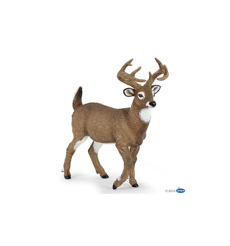 Papo White-Tailed Deer figurine – lifelike, hand-painted forest animal toy with detailed antlers for educational play and nature displays
