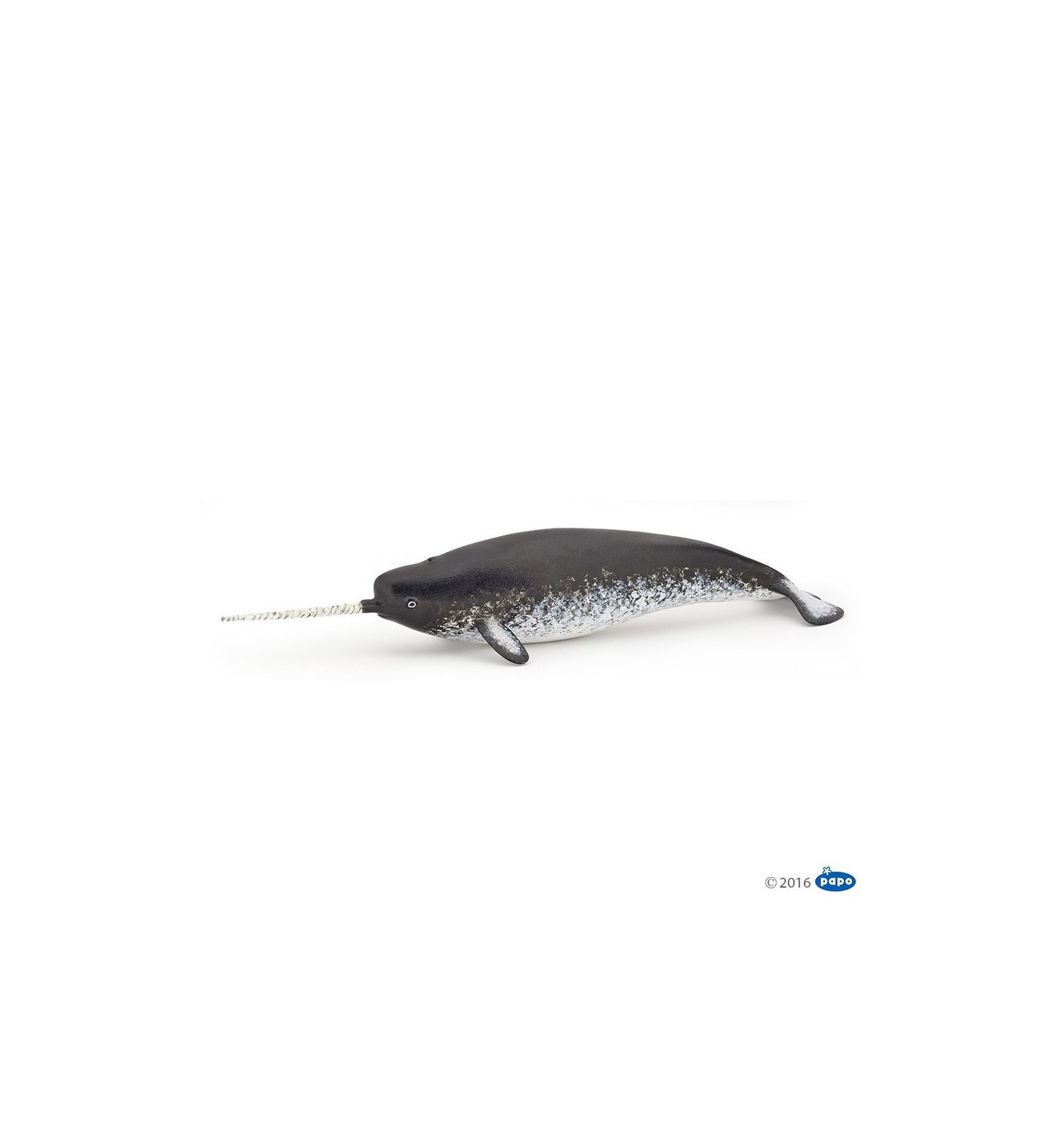 Papo Narwhal figurine – hand-painted Arctic whale toy with long spiral tusk for educational marine play and wildlife collections