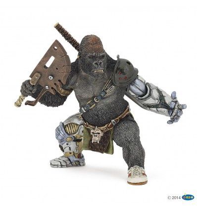 Hand-painted Papo Gorilla Mutant figurine with axe and sword from the Fantasy World Collection