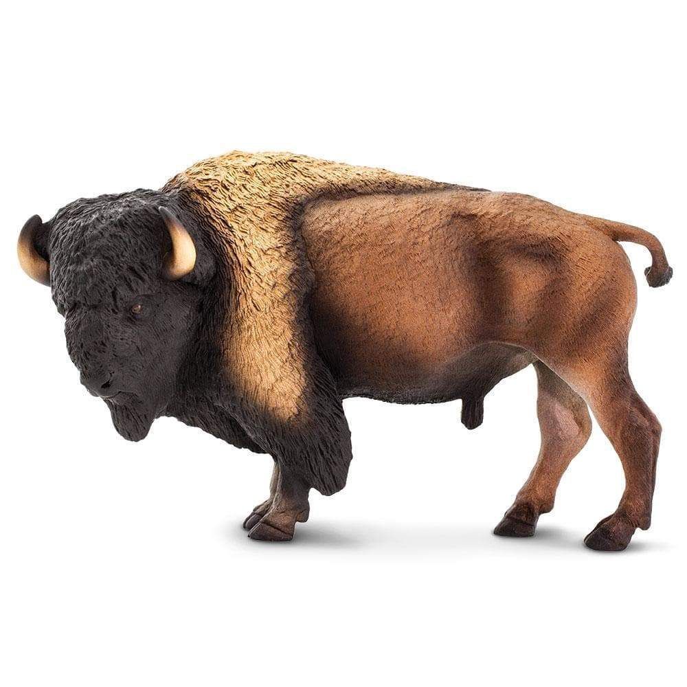 Safari Ltd. Bison figurine – hand-painted, rugged prairie animal toy with realistic fur and horns for educational play and display