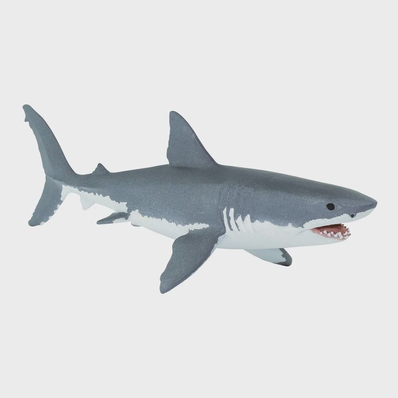 Safari Ltd. Great White Shark figurine – realistic, hand-painted ocean predator toy with sharp teeth and dorsal fin for marine education and play