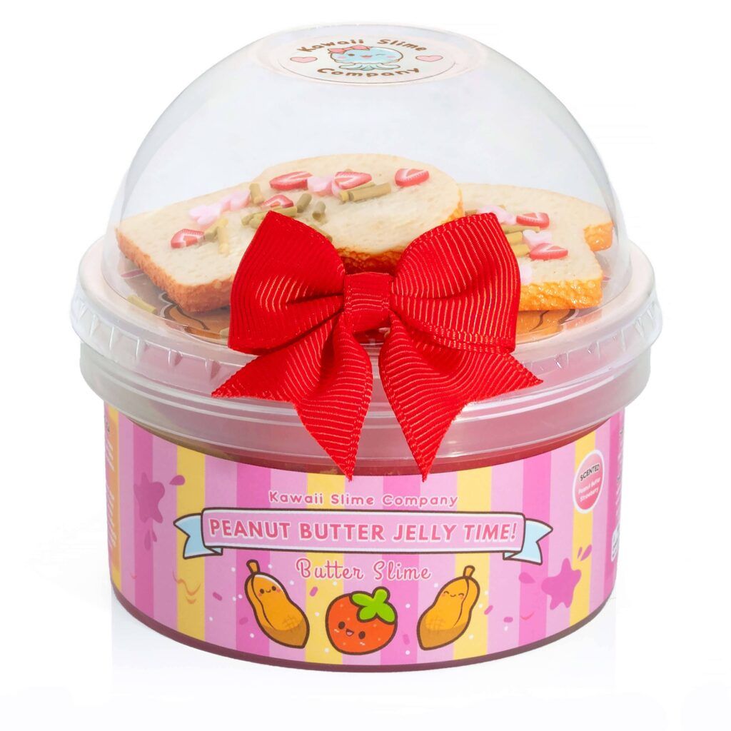 Peanut Butter Jelly Time Strawberry Slime with creamy peanut butter and strawberry jelly textures​