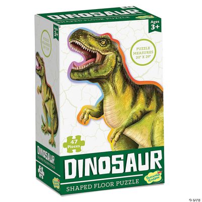 Peaceable Kingdom Dinosaur Floor Puzzle featuring colorful dinosaur-shaped pieces​
