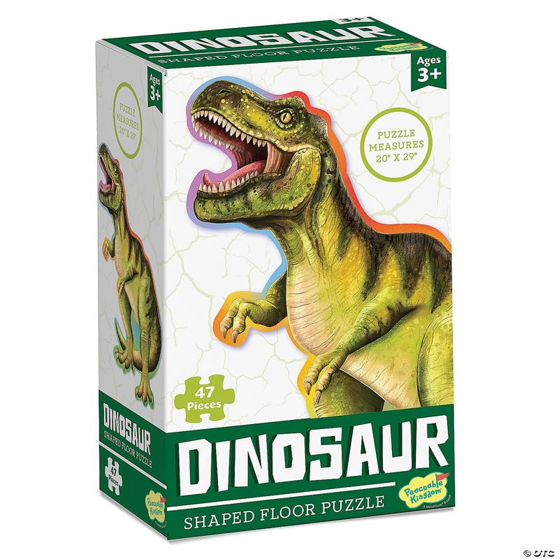 Peaceable Kingdom Dinosaur Floor Puzzle featuring colorful dinosaur-shaped pieces​