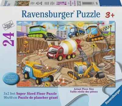 Ravensburger Construction Fun Puzzle featuring colorful construction vehicles and equipment​