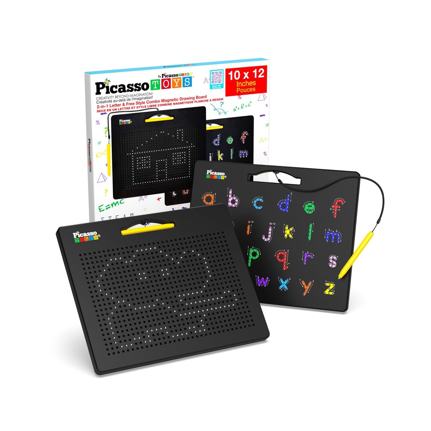 Picasso Toys 2-in-1 Letter &amp; Free Style Combo Magnetic Board