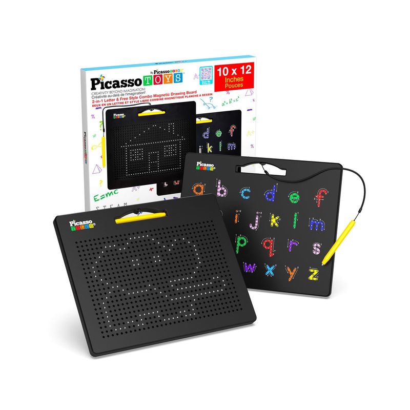 Picasso Toys 2-in-1 Letter &amp; Free Style Combo Magnetic Board