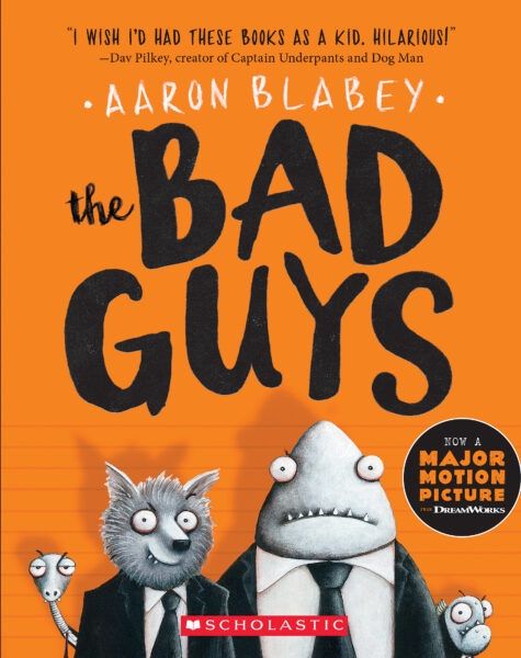 Cover of The Bad Guys Book 1 featuring Mr. Wolf and friends in suits.