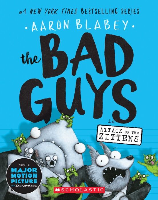 Cover of The Bad Guys Book 4 featuring the team battling zombie kittens.