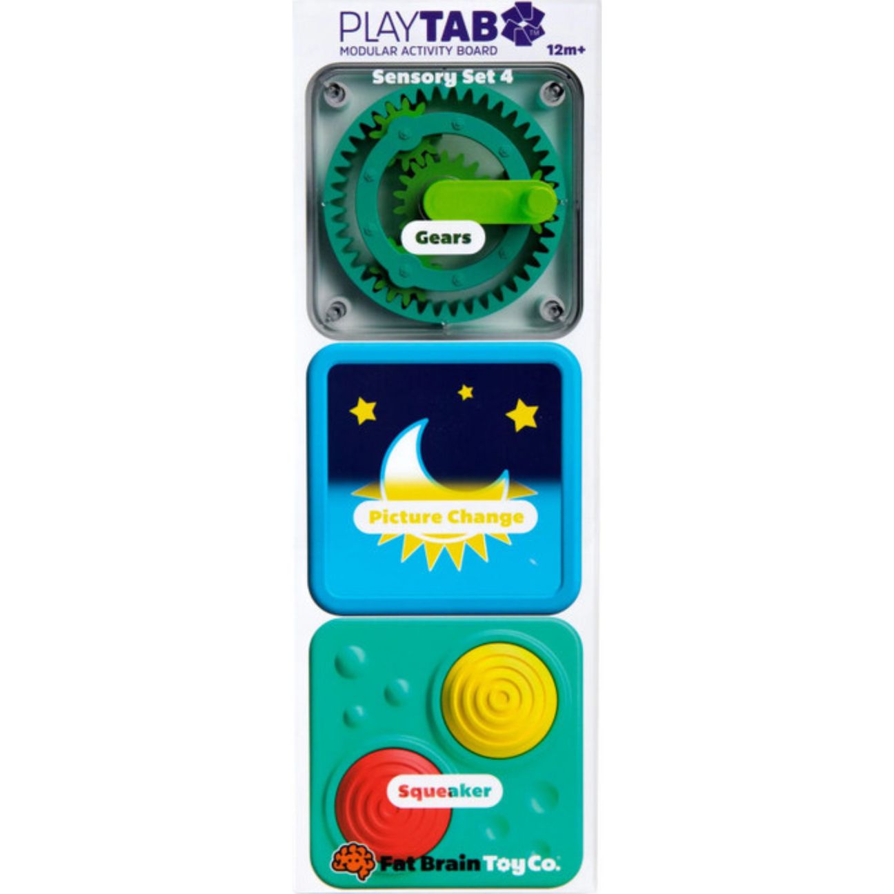 PlayTab Gears Tile with rotating gears
PlayTab Picture Change Tile displaying sun and moon
PlayTab Squeaker Tile with texture