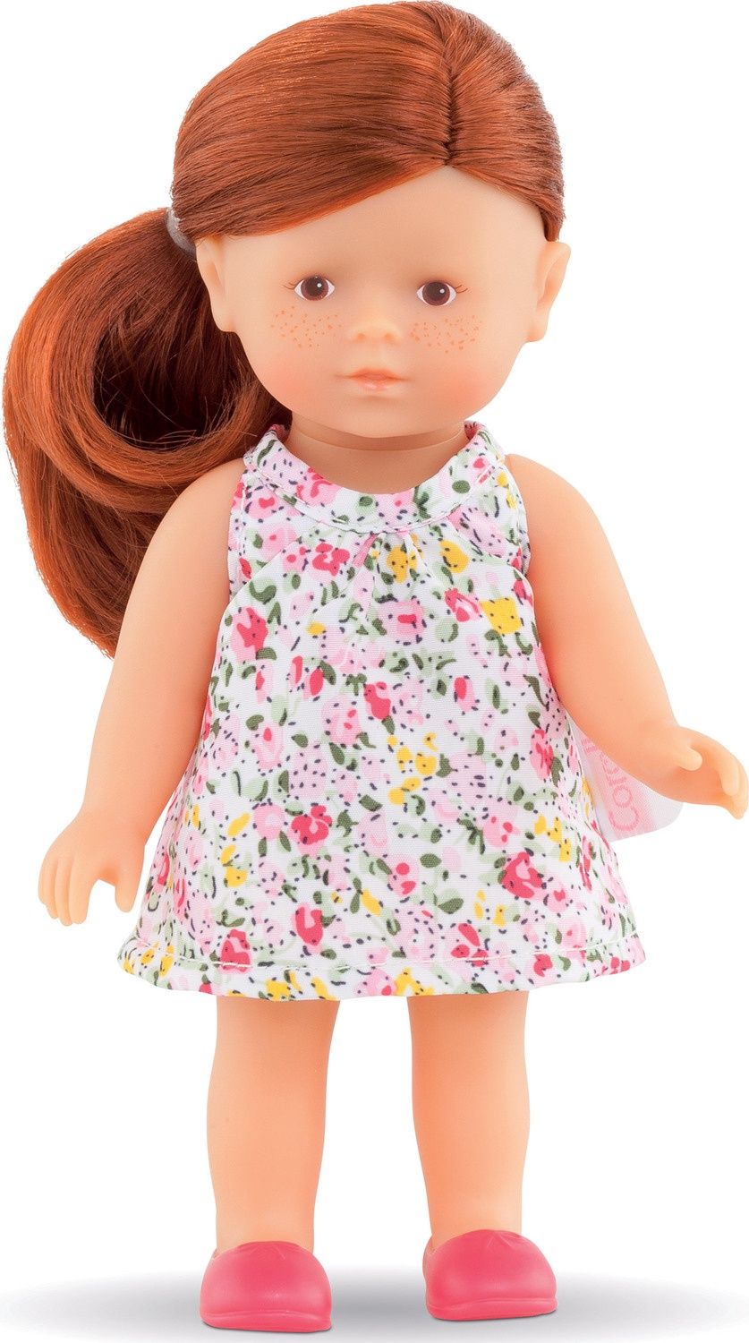 Mini Corolline Ruby 8‑inch doll with red hair in floral dress