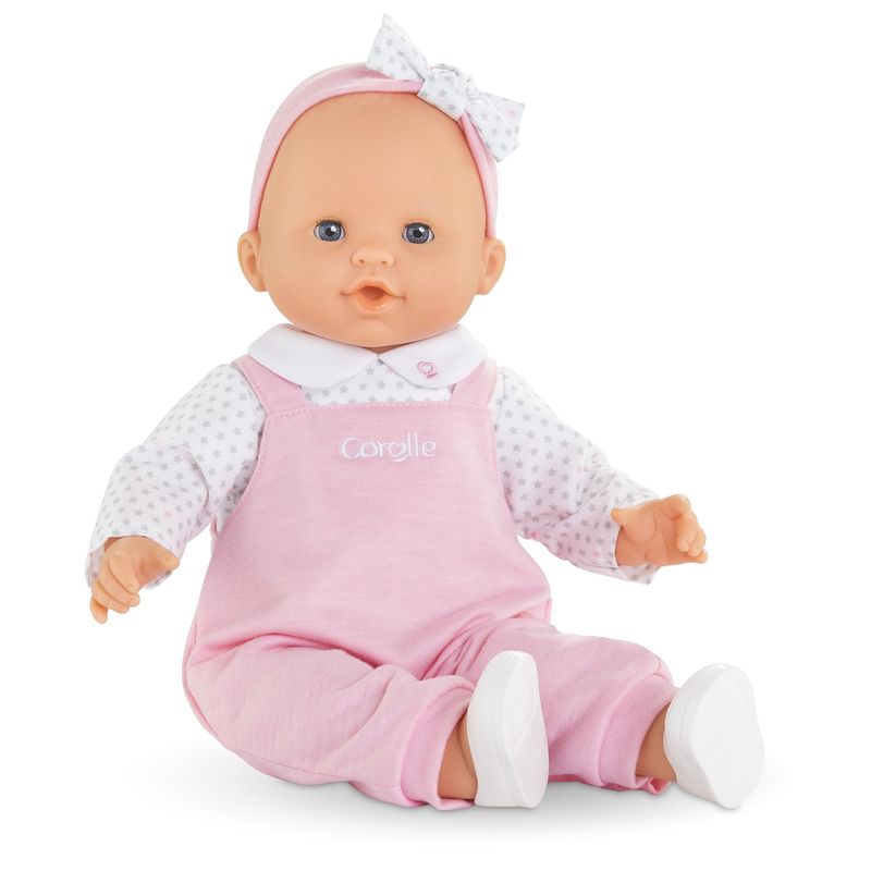 Corolle Lise doll sitting upright in washable outfit