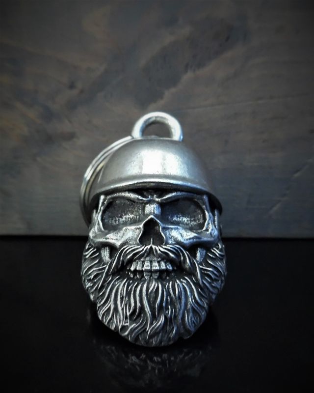 Motorcycle Bell - Bearded Biker with Helmet