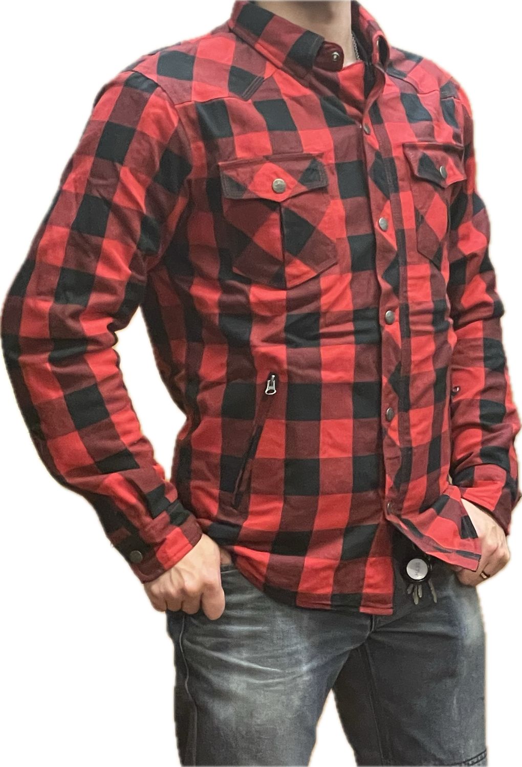 Eagle Leather Jacked AF Shirt, Color: Red / Black, Size: Small