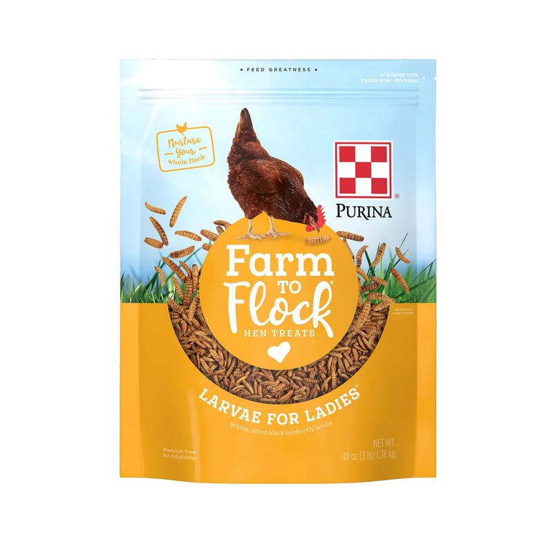 Chicken-Purina Farm to Flock Hen Treats Larvae for Ladies 3 lbs.