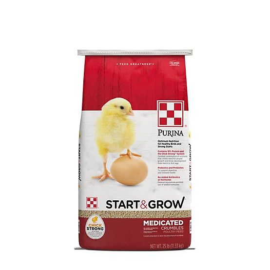 Chicken-Purina Start &amp; Grow Crumbles Medicated 50 lbs.