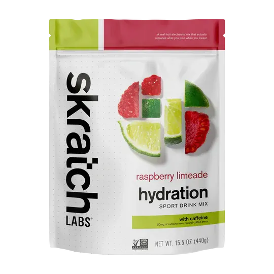 Skratch Sport Hydration Mix Raspberry Limeade w/ Caffeine 440g Bag