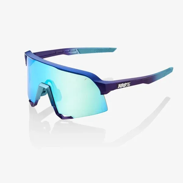 100% S3 Sunglasses, Matte Metallic, Blue Topaz Multilayer Mirror Lens