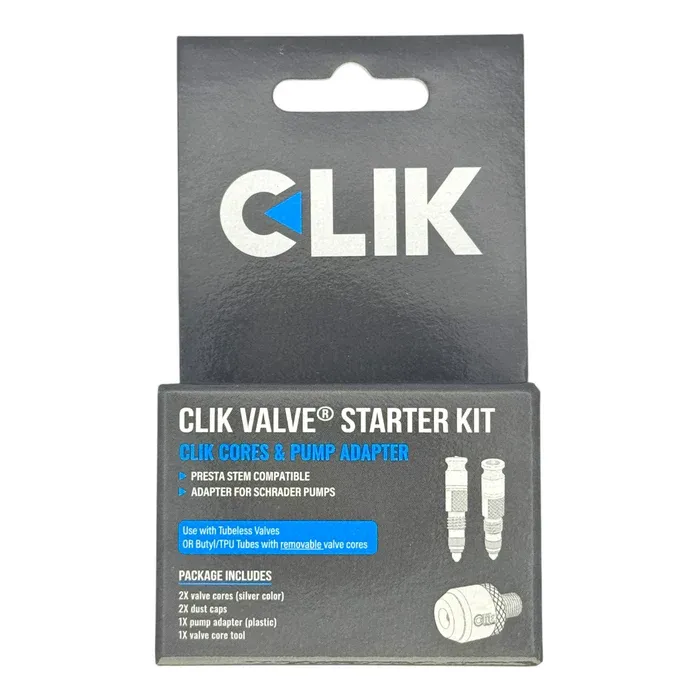 Clik Valve Core &amp; Adapter Starter Set, Presta, Silver