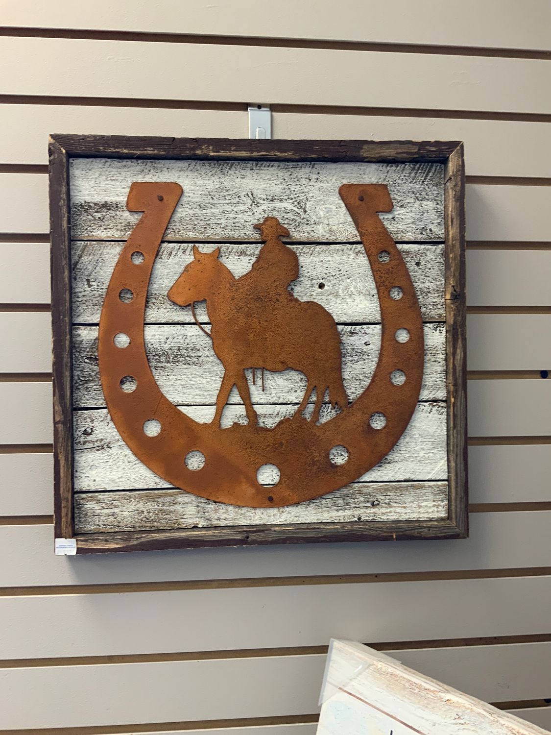 RUSTIC METAL PICTURE, Style: COWBOY/HORSESHOE