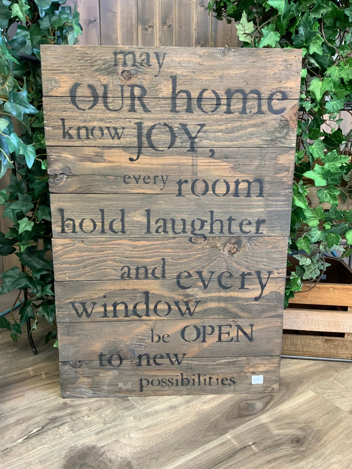 WOODEN CRATE SIGN, Style: MAY OUR HOME