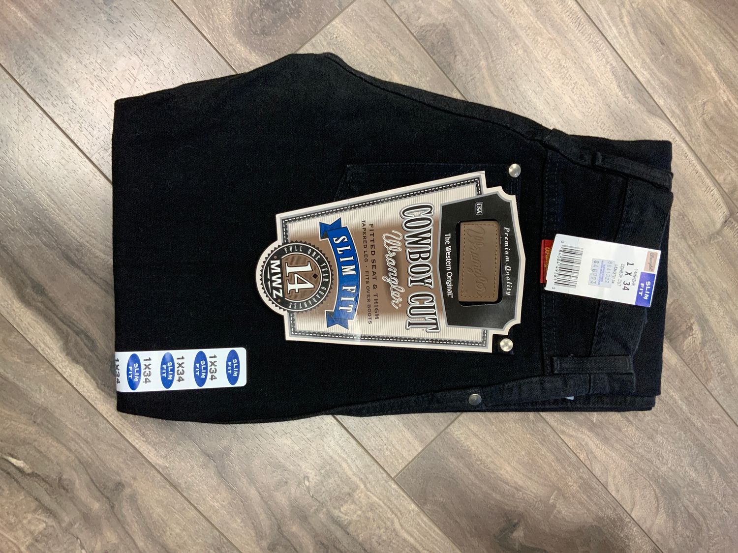 WRANGLER LADIES BLACK SLIM FIT, Style: 14MWZWK, Size: 1 X 34