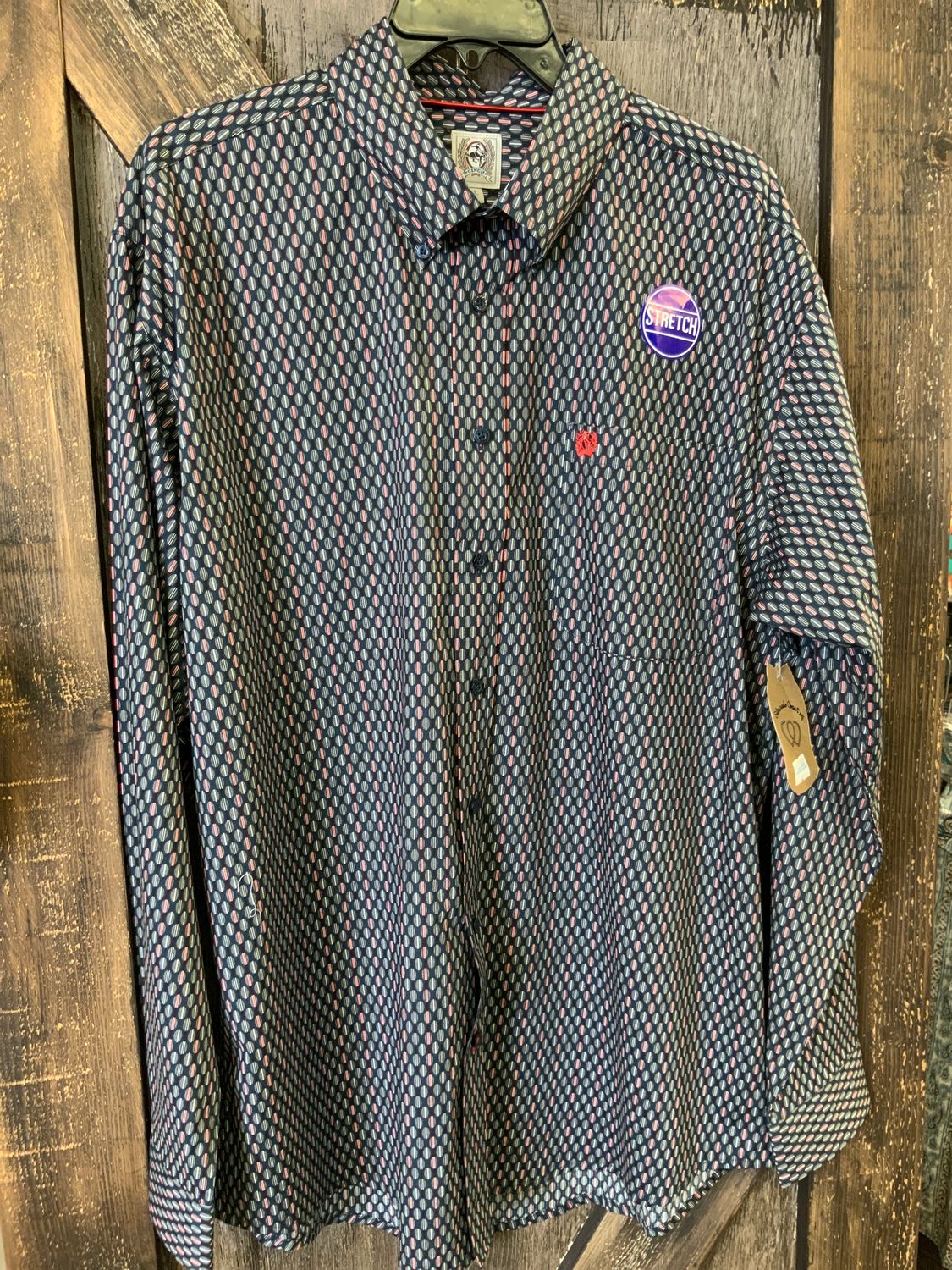 MEN’S GREY STRETCH CINCH SHIRT, Size: L